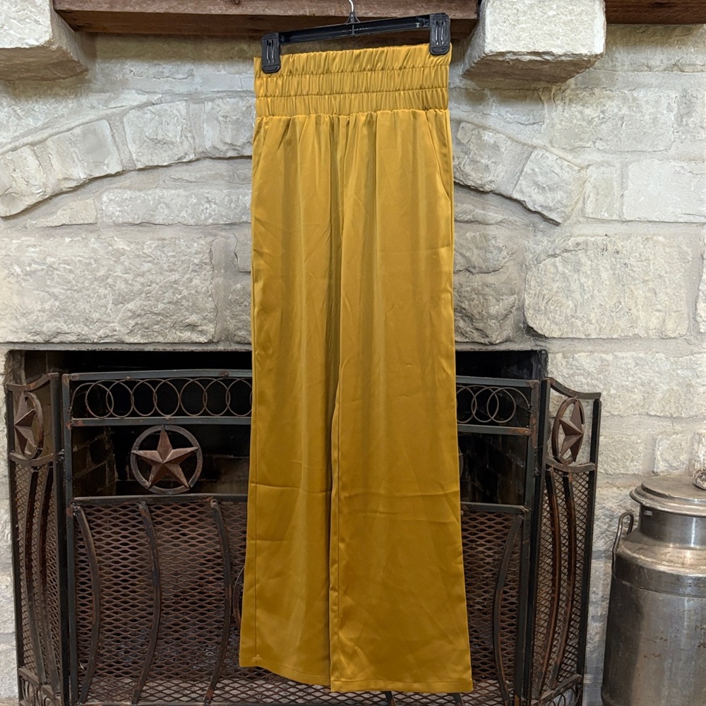 Sincerely Jules Golden Wide-Leg Trousers